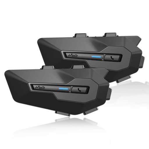 MaxtoX2バイクインカムBluetooth5.0用通信機器2人同時通話通信距離1000mHI-FI音質FMラジオ/Siri音声/日本語音声案内/着信自動応答イヤルソフトとハードマイク同梱ソロツーリングバイク用通信機器