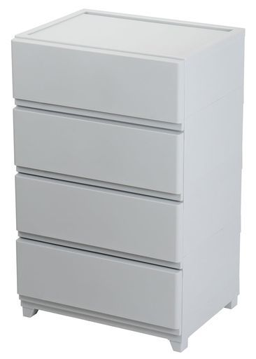 JEJアステージ(JEJAstage)収納チェスト壁付デコニーシーヴォワイド4段ライトグレー日本製W54xD41.7xH86.1cm