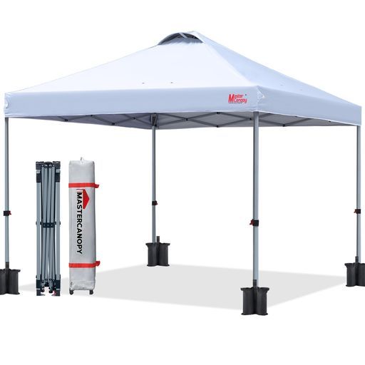 マスターキャノピー(MASTERCANOPY)ワンタッチタープテント2M/2.5M/3M三段階調節スチールフレーム風抜けベンチレーション耐水UVカットサンシェード日除け商用アウトドア用(キャスターバッグペ…