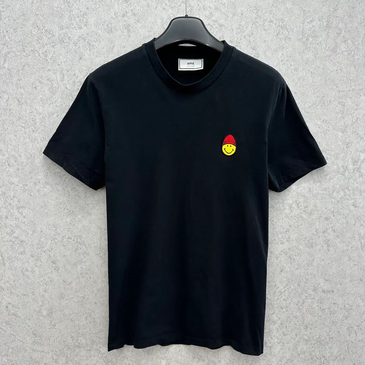 100 アミ SMiLEY ロゴ メンズ 半袖 Tシャツ