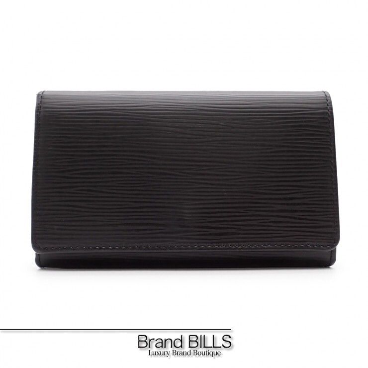 美品 LOUIS VUITTON ルイ ヴィトン ポルトモネ・ビエ・トレゾール 折り財布 M63502 エピ ノワール ブラック シルバー金具 ユニセックス