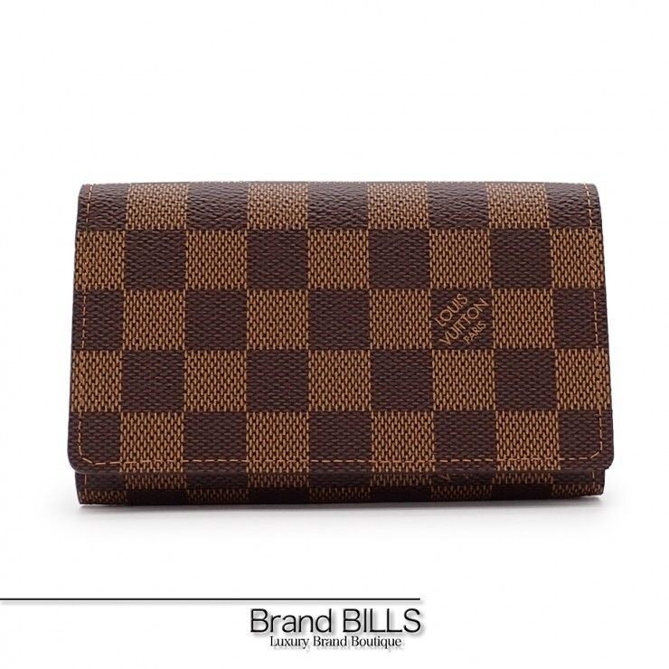 未使用品 LOUIS VUITTON ルイ ヴィトン ポルトフォイユ・トレゾール 折り財布 N61736 ダミエ ブラウン ゴールド金具 レディース