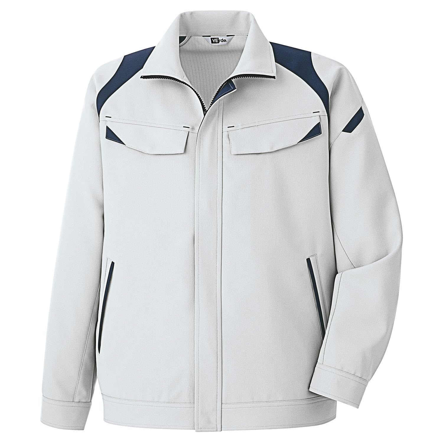 新品 [ミドリ安全] 作業服 長袖 ジャンパー 男女兼用 帯電防止 ストレッチ 動きやすい G711 上 シルバーグレー SS