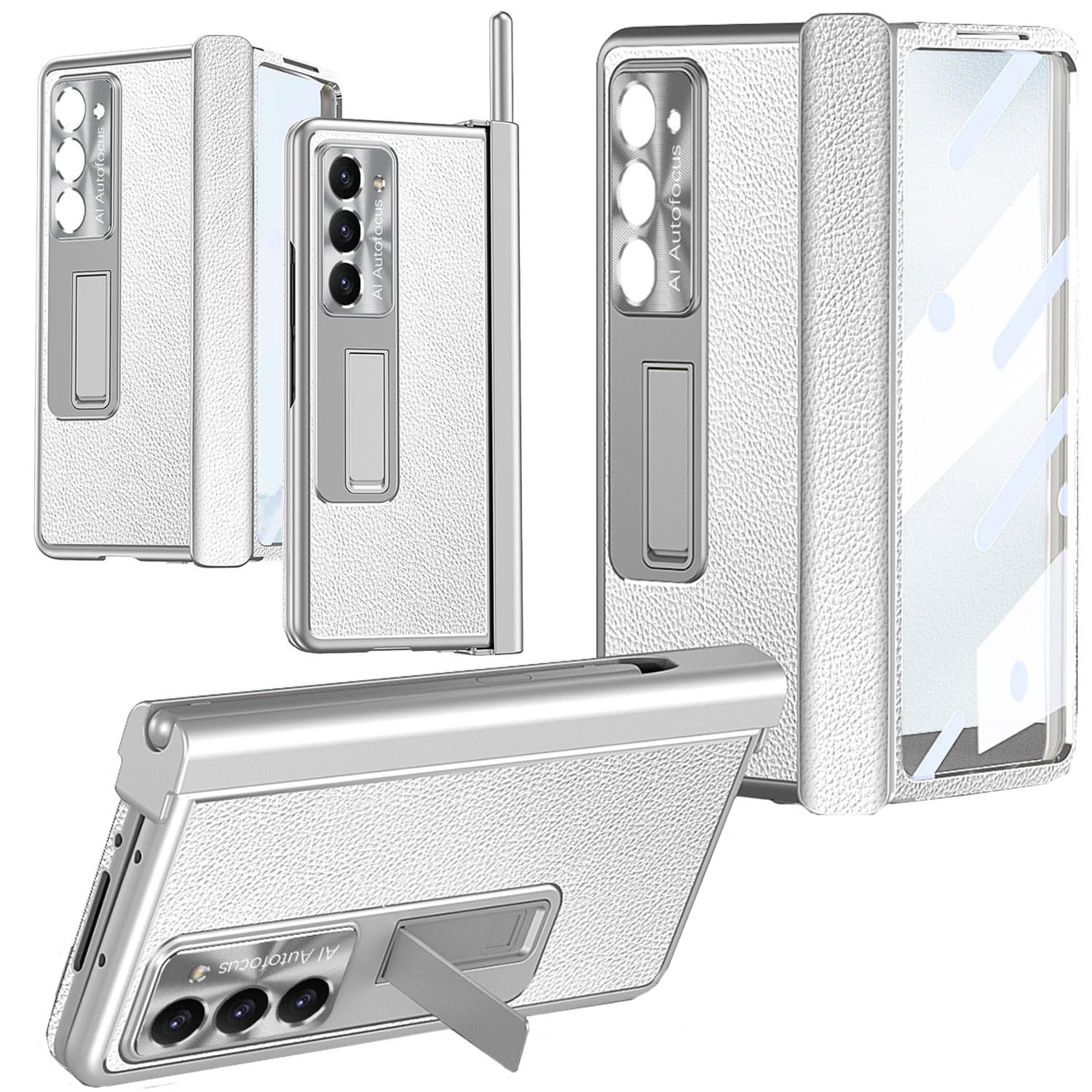 新品 Miimall Galaxy Z Fold 5 Docomo SC-55D/AU SCG22 専用ケース フイルム ペン付き（※非Sペン） PUレザー 高級 スタンド機能 ギャラクシー Z Fold 5 カバー 全面保護ケース スタンド PC材料 軽量