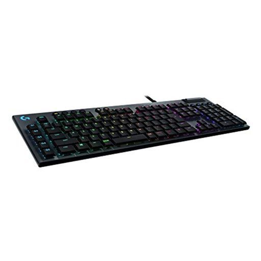 LogicoolGゲーミングキーボードG813-CK有線クリッキー青軸薄型しっかりとした打鍵感GLスイッチ日本語配列LIGHTSYNCRGBUSBパススルーゲーミングキーボードメカニカルキーボードG813PC