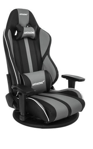 AKRacingゲーミング座椅子グレー灰極坐(ぎょくざ)V2高耐久PUレザー180度リクライニング在宅リモート5年保証