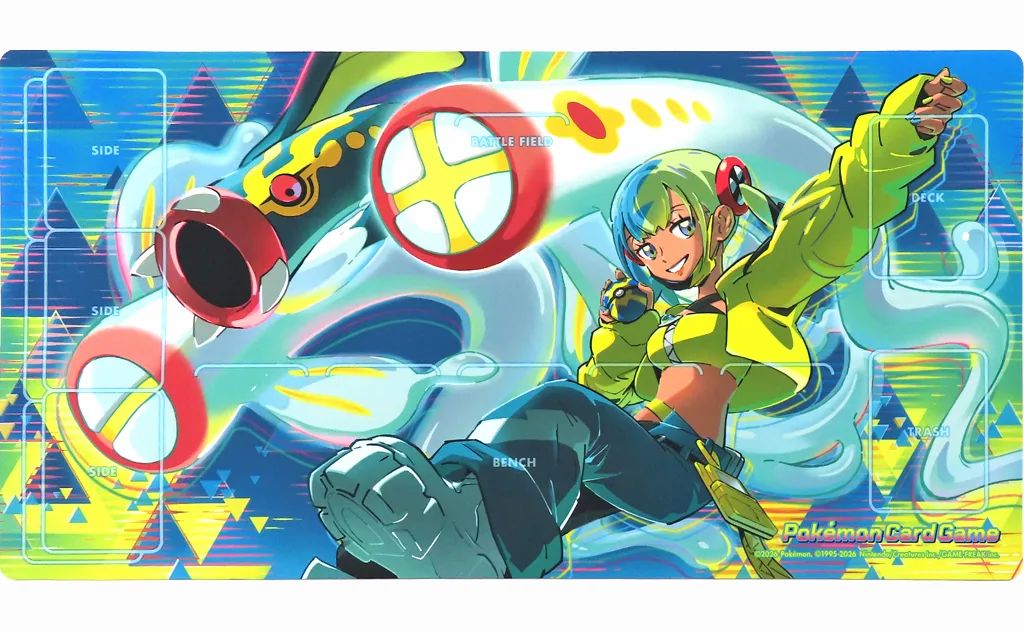 [Used] Supply Pokémon Card Game Rubber Play Mat Canary & Mega Civdon Pokemon Center Limited