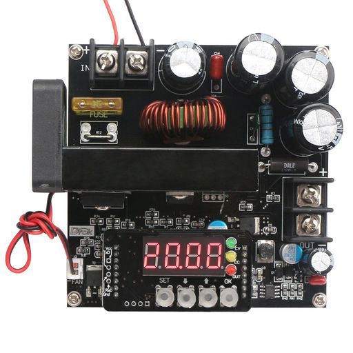 DROK昇圧トランスDC数値制御電源電圧レギュレータ可変DC8-60V〜10-120V昇圧コンバータ昇圧電圧安定器プログラマブルな定電流電源15A充電器LED画面電圧計電流計