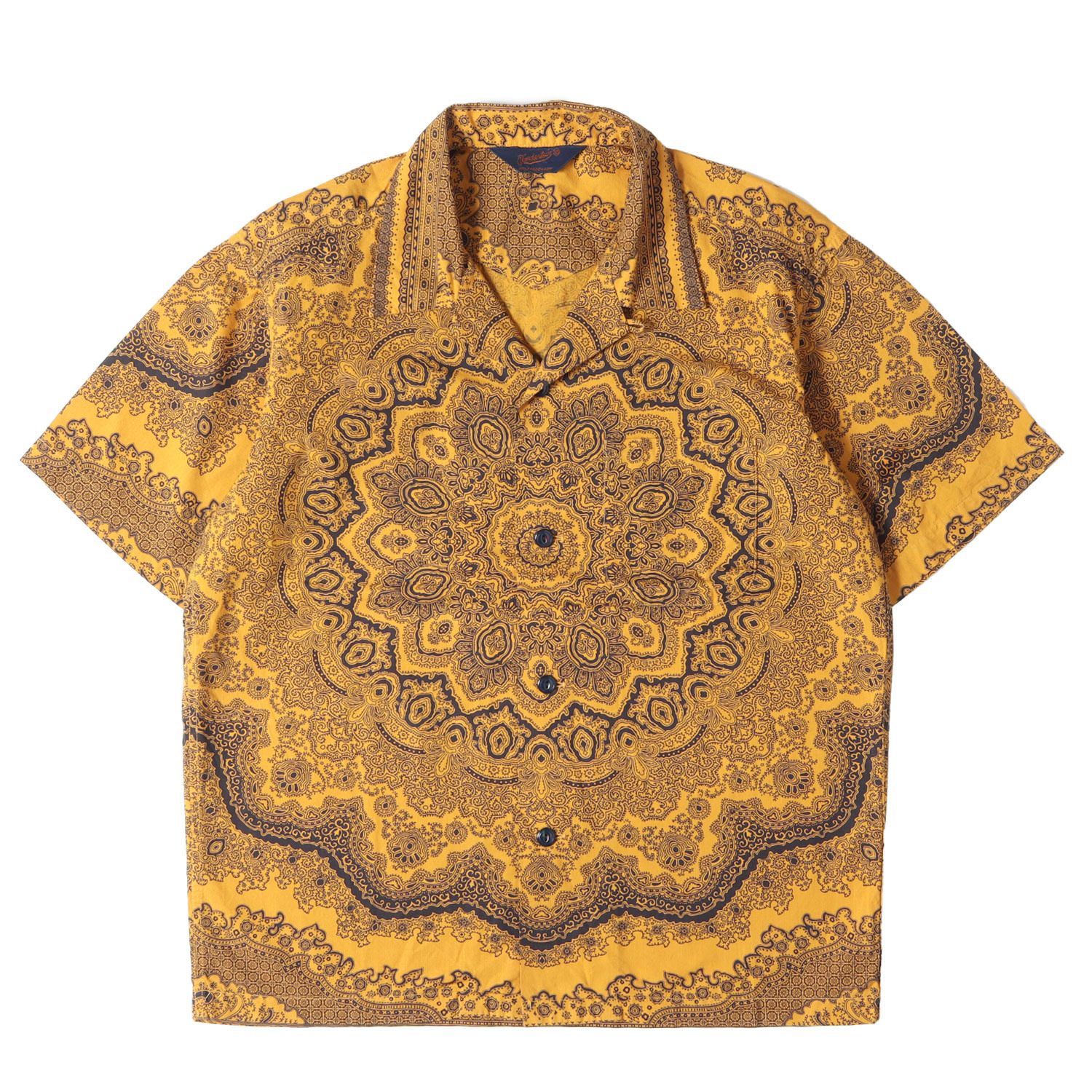 【美品】TENDERLOIN テンダーロイン シャツ マスタード サイズ:XS | ペイズリー柄 コットン オープンカラー半袖シャツ(T-PAISELY SHT SS) | トップス カジュアルシャツ【メンズ】【中古】