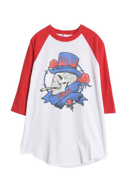 00s ポイズン 両面 イラスト プリント ベースボール Tシャツ メンズ L / オールド スカル グラフィック バンド ロック ツートン ラグラン