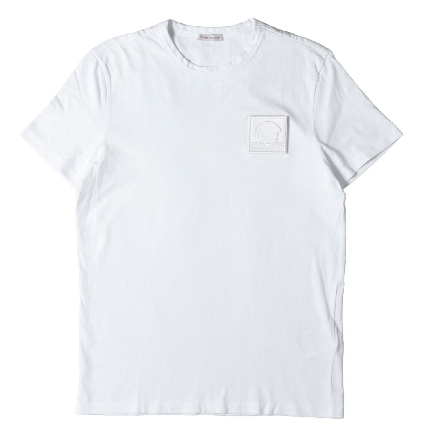 MONCLER モンクレール Tシャツ ホワイト 白 サイズ:S | 20SS マジックテープワッペン クルーネック Tシャツ(MAGLIA T-SHIRT) | トップス カットソー 半袖【メンズ】【中古】