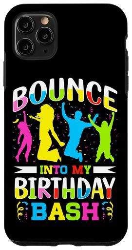 トランポリン愛好家誕生日パーティージャンプお祝いキッズスマホケースiPhone11ProMax用