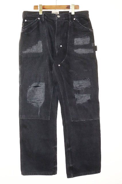 GALLERY DEPT ギャラリーデプト BRONKO CARPENTER PANTS SIZE32 BLACK ダブルニー カーペンター デニム パンツ ブラック 黒 【ブランド古着ベクトル】【中古】260504