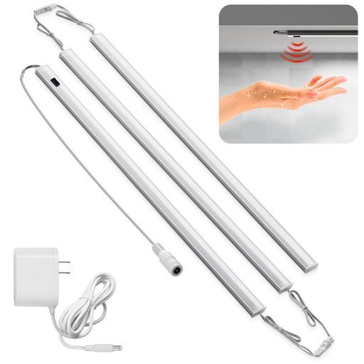 AuyiHomuバーライトLEDキッチンライトタッチレス調光マグネット連結可能40cm12V間接照明明るい薄型スリム工事不要棚下/台所/洗面所/パソコン照明/読書(昼光色/6000K)