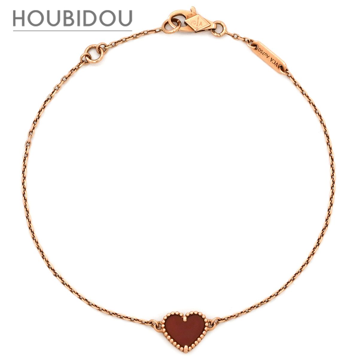 ヴァンクリーフアーペル Van Cleef & Arpels ブレスレット スウィート ハート ブレスレット レッド×ローズゴールド 18K 18金 RG PG カーネリアン 紅玉髄 VCARN59L00【中古】