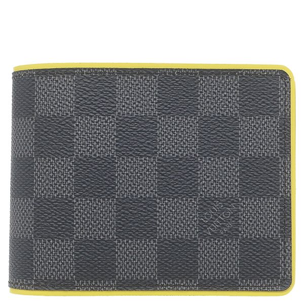 ルイヴィトン LOUIS VUITTON 二つ折り財布 ポルトフォイユ ミュルティプル ダミエグラフィットキャンバス グラフィット×アニスイエロー N63258 MI4105 【箱】【中古】