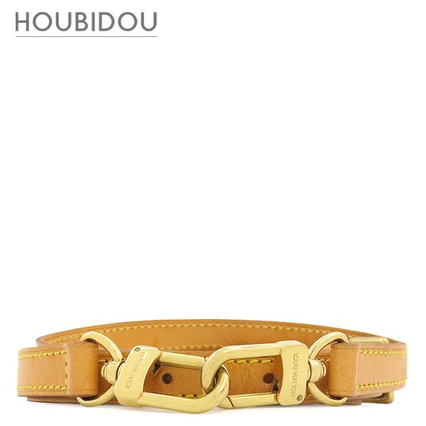 ルイヴィトン LOUIS VUITTON ショルダーストラップ ヌメ革 ストラップ 117.5cm ヌメ革 ベージュ ゴールド金具 バッグ用ストラップ 替えショルダー 調節可能 【中古】