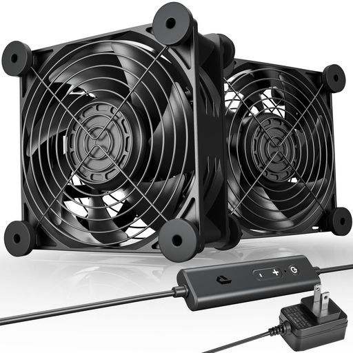 Novonest120mmx38mmDC12V換気扇冷却ファンpcファン小型ファン1000-3300RPM5段階風量調整静音ミニファンdcファン12v2連ファン「D1K2」