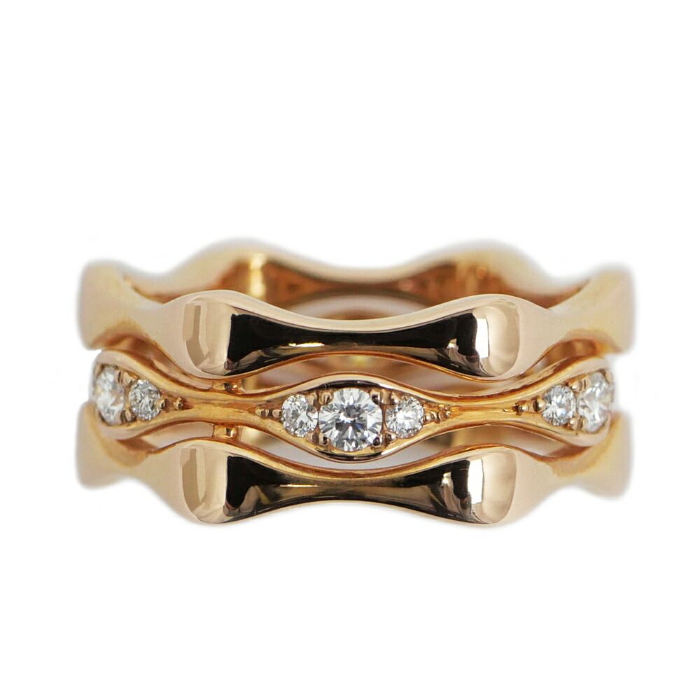 【名東】タサキ 田崎 アルーア ラベッロ リング 3ロウ K18 750PG ダイヤ 0.35ct 約7.5g レディース ジュエリー