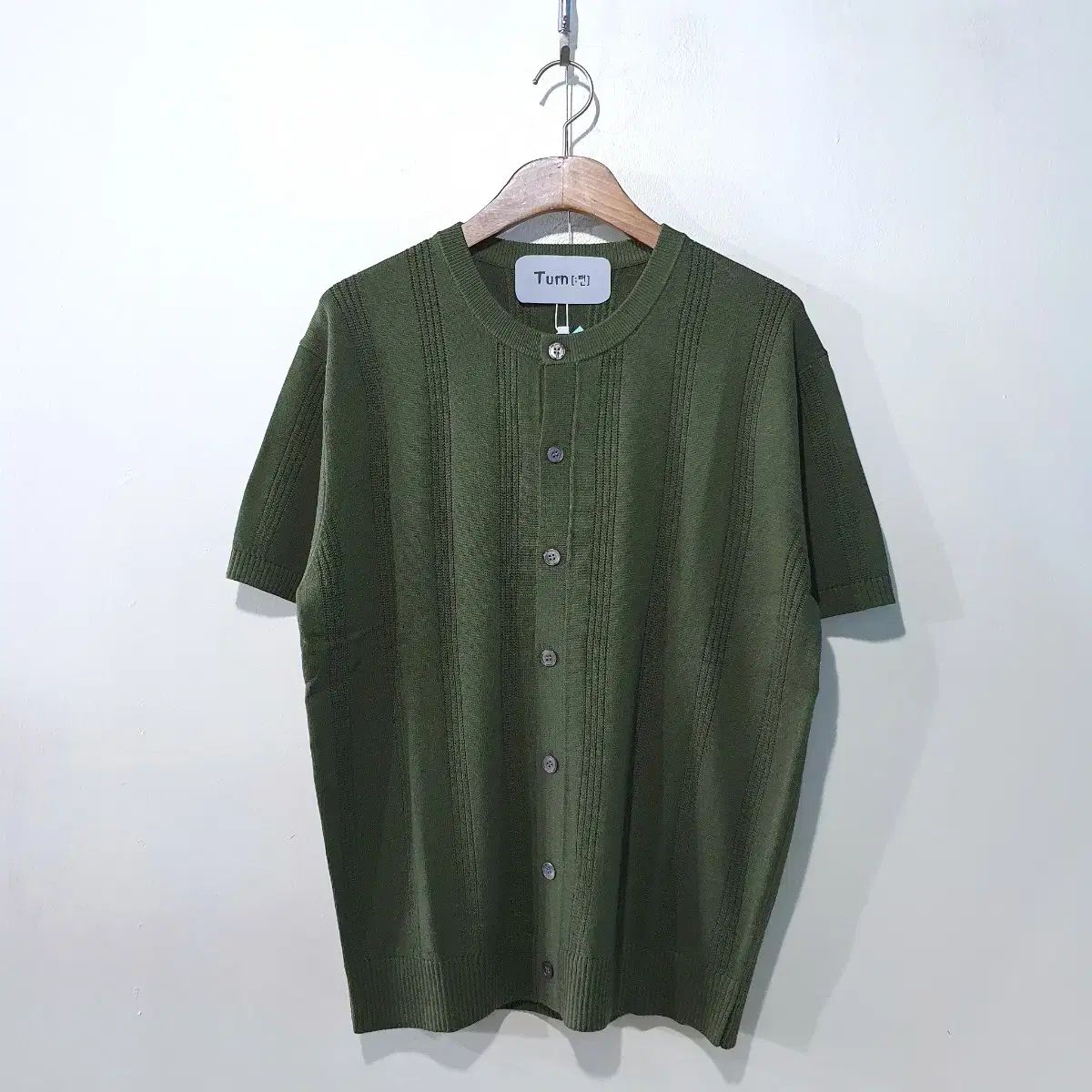 SS新作) ブラーフ リネン ラウンド 半袖 カーディガン 7color L XL