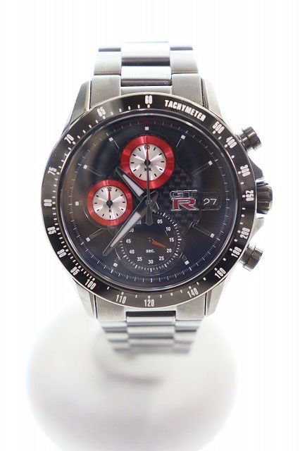 NISSAN GT-R R35 CENTER CHRONOGRAPH WATCH KWA2003L10 日産 クロノグラフ アナログ ウォッチ 2019年 腕時計 【ブランド古着ベクトル】【中古】▲■260504