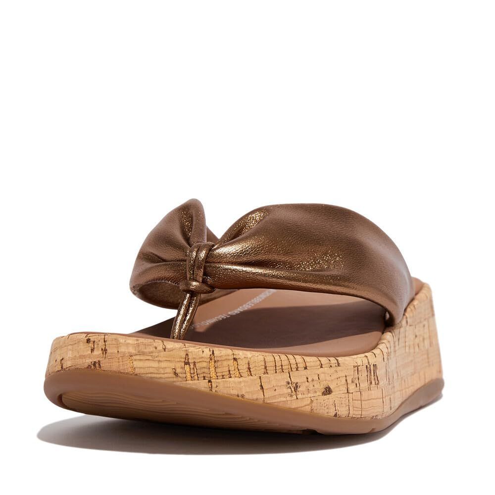 【特価セール】fitflop(フィットフロップ) レディース F-MODE LEATHER-TWIST FLATFORM TOE-THONGS (CORK)サンダル