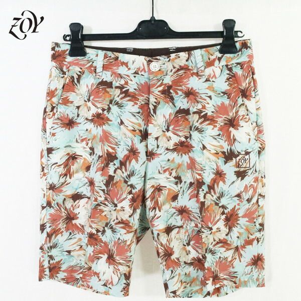 60%OFF 新品 ゾーイ ZOY ショートパンツ 88 HPT201 LLサイズ ライトブルー×レッドブラウン メンズ ハーフパンツ ポリエステル×ポリウレタン POLYGIENE 春夏 ゴルフウェア 071442414