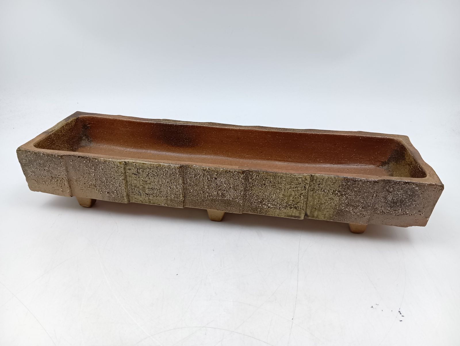 信楽焼 松山窯 水盤 花器 陶器製 伝統工芸品 しがらき焼_Y9233