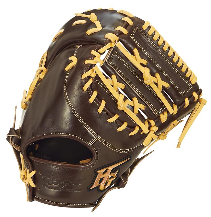 新品 HI-GOLD ハイゴールド 一般軟式用ミット 己極 OKG-610F SRダークブラウン LH 右投 一塁手用 ファーストミット