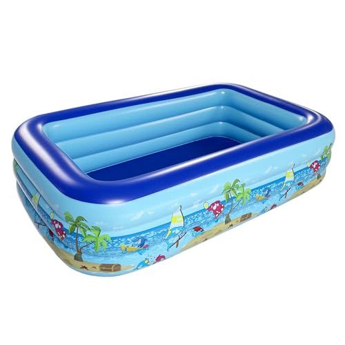 ☆新品☆peipai プール 家庭用 ビニールプール 大型 子供 暑さ対策 底クッション 室内/屋上/ベランダ/庭/アウトドア/ファミリー PVC材質 高気密性 二重漏れ防止 3つ気室 滑り止め (150*105*50) ceafa46e