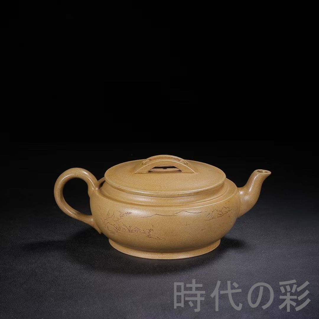 【旧蔵 漢瓦壺】原鉱段泥 紫砂壺 唐風芝款 名家作款 茶器 急須 手作り 宜興 紫砂 中国古美術 中国茶器 煎茶道具 時代物 唐物 在銘 骨董品 陶器 R08050515