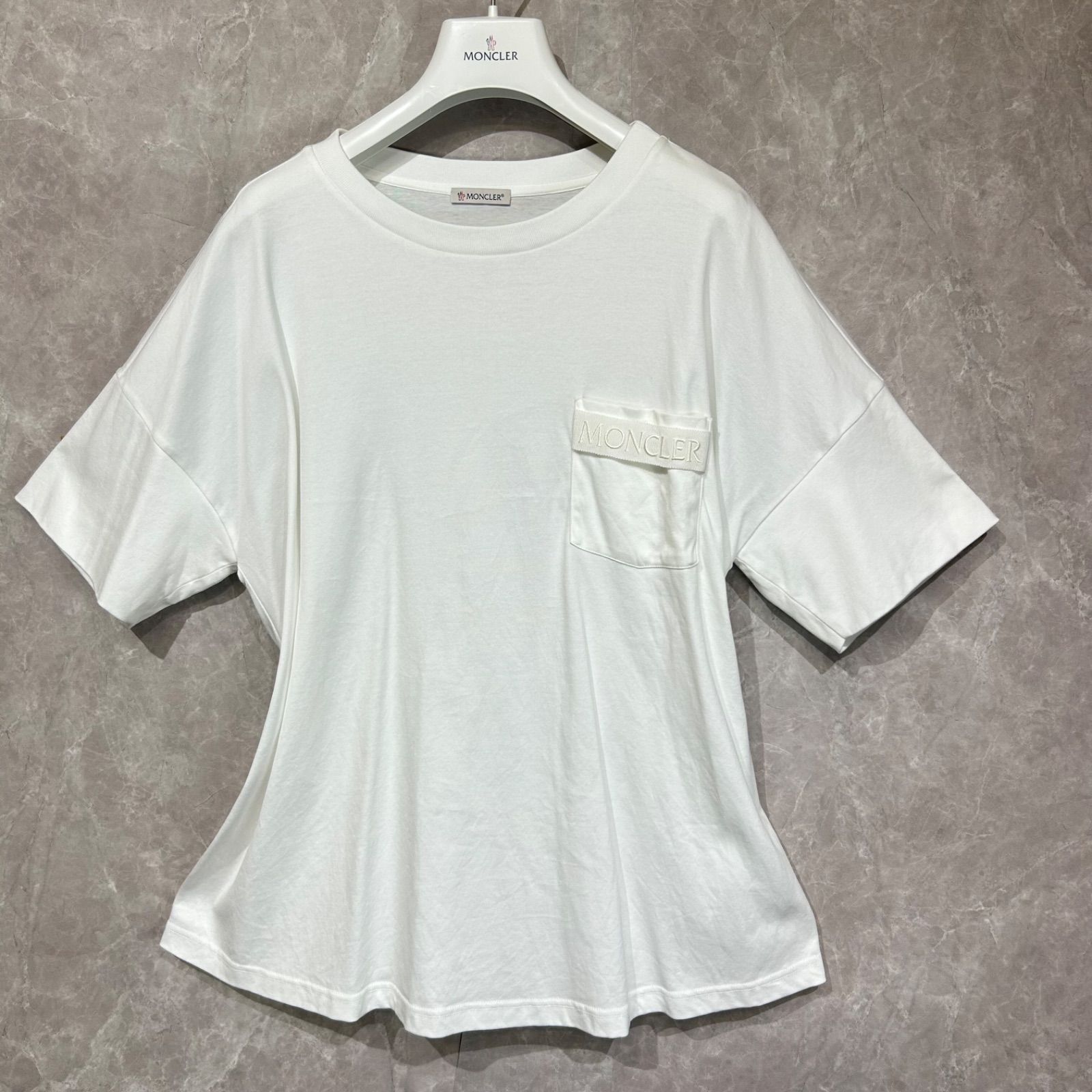 【レアモデル美品】MONCLER モンクレール切り替え半袖Tシャツ白M