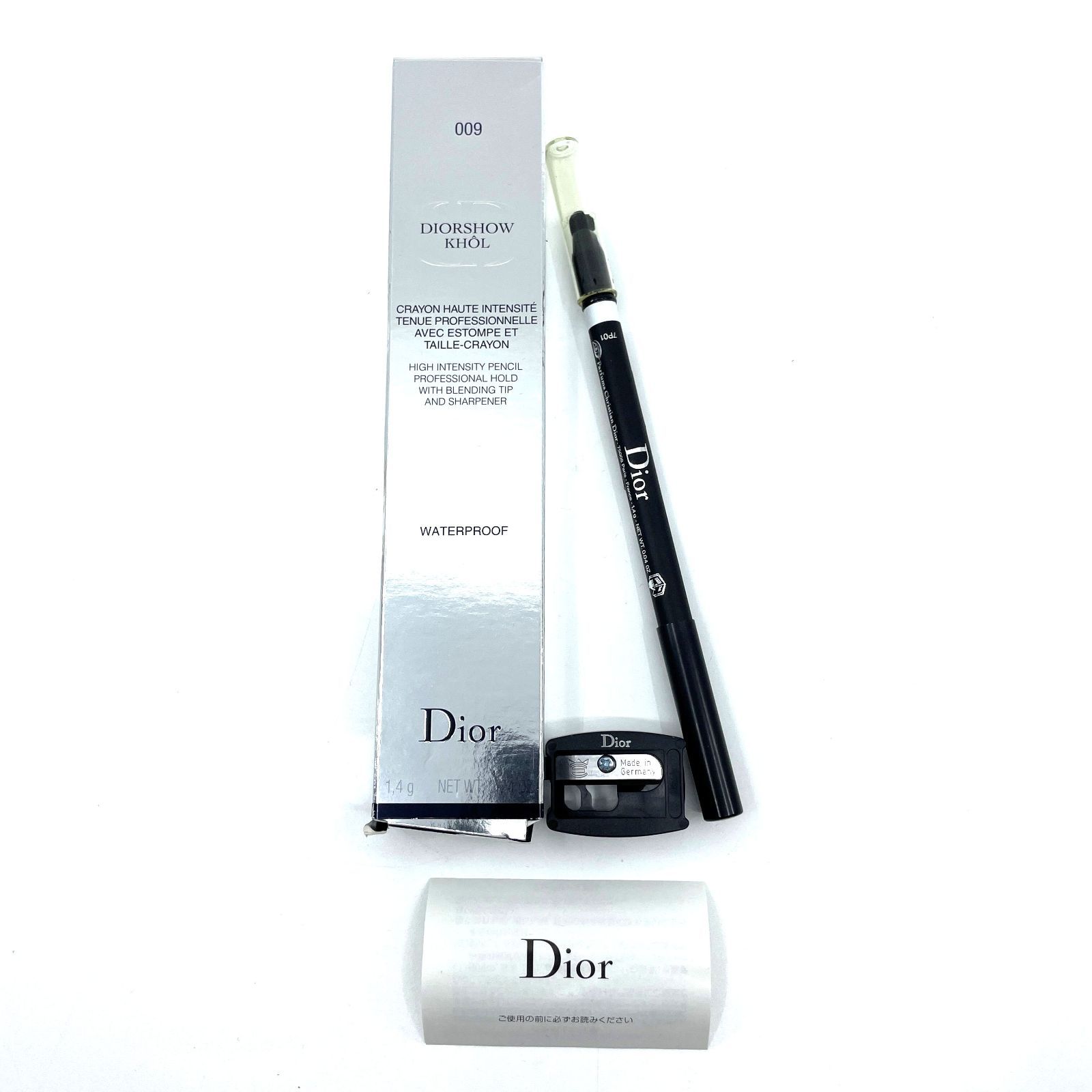 DIOR ディオール ディオールショウ コール ライナー ウォータープルーフ 009 ホワイト コール アイライナー シャープナー付き【管理No.K 13071】