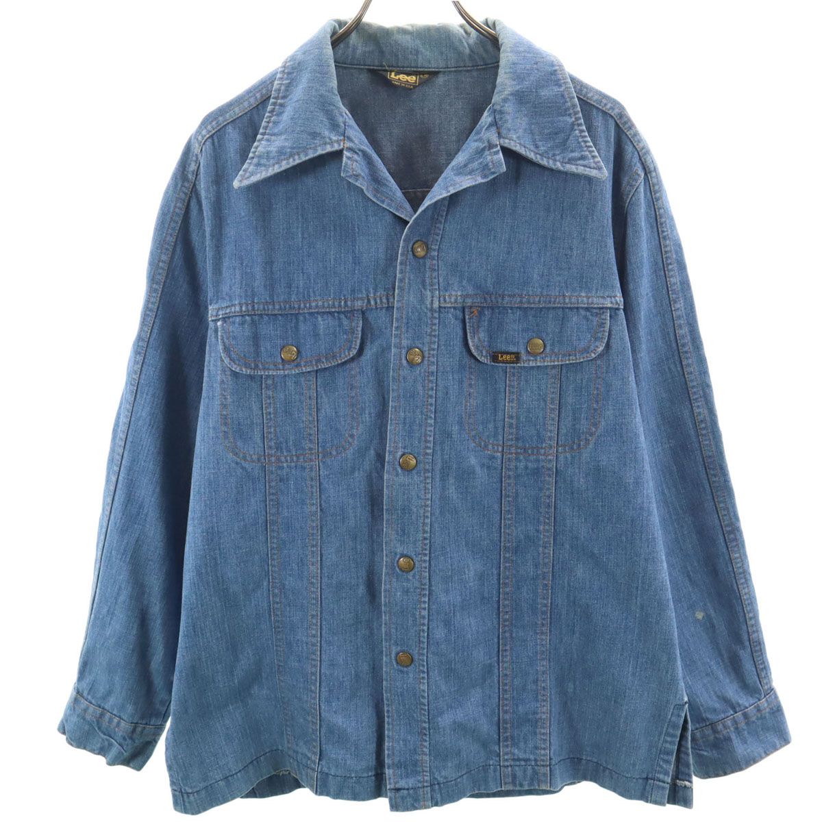 Lee リー 70s USA製 ヴィンテージ デニムジャケット L ウォッシュブルー ジージャン メンズ 古着