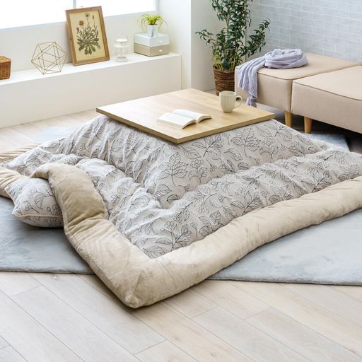 イケヒコこたつ掛けふとん正方形単品ブランアイボリー約205x205cm大判あったかぽかぽか日本製洗える北欧調シンプル#1161350140103