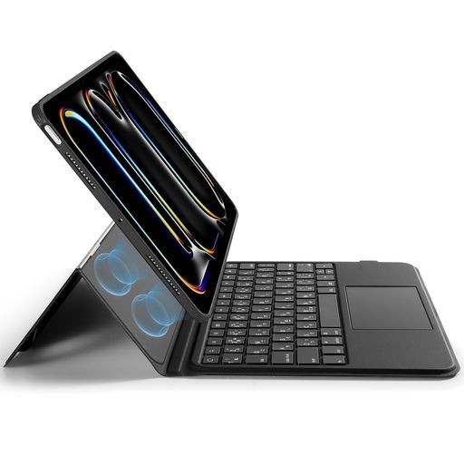 ESRAscendiPadPro11インチM42024トラックパッド付きキーボードケースバックライトキー付きマグネット着脱式キーボード角度調節可能横置きスタンドブラック