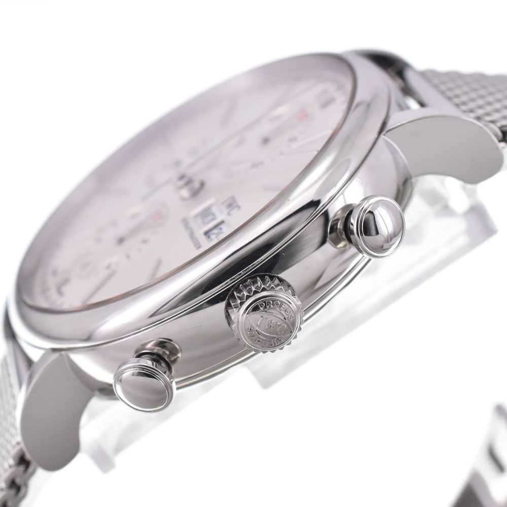 IWC IWC SCHAFFHAUSEN IW391037 ポートフィノ クロノグラフ デイデイト シルバー 自動巻き メンズ 美品 箱・保証書付き 腕時計 G#147199