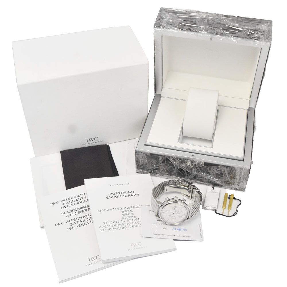 IWC IWC SCHAFFHAUSEN IW391037 ポートフィノ クロノグラフ デイデイト シルバー 自動巻き メンズ 美品 箱・保証書付き 腕時計 G#147199