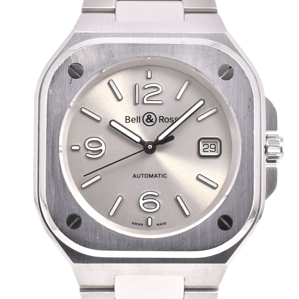 ベル＆ロス Bell＆Ross BR05A-GR-ST BR05 デイト グレー 自動巻き メンズ 良品 箱・保証書付き 腕時計 G#147282