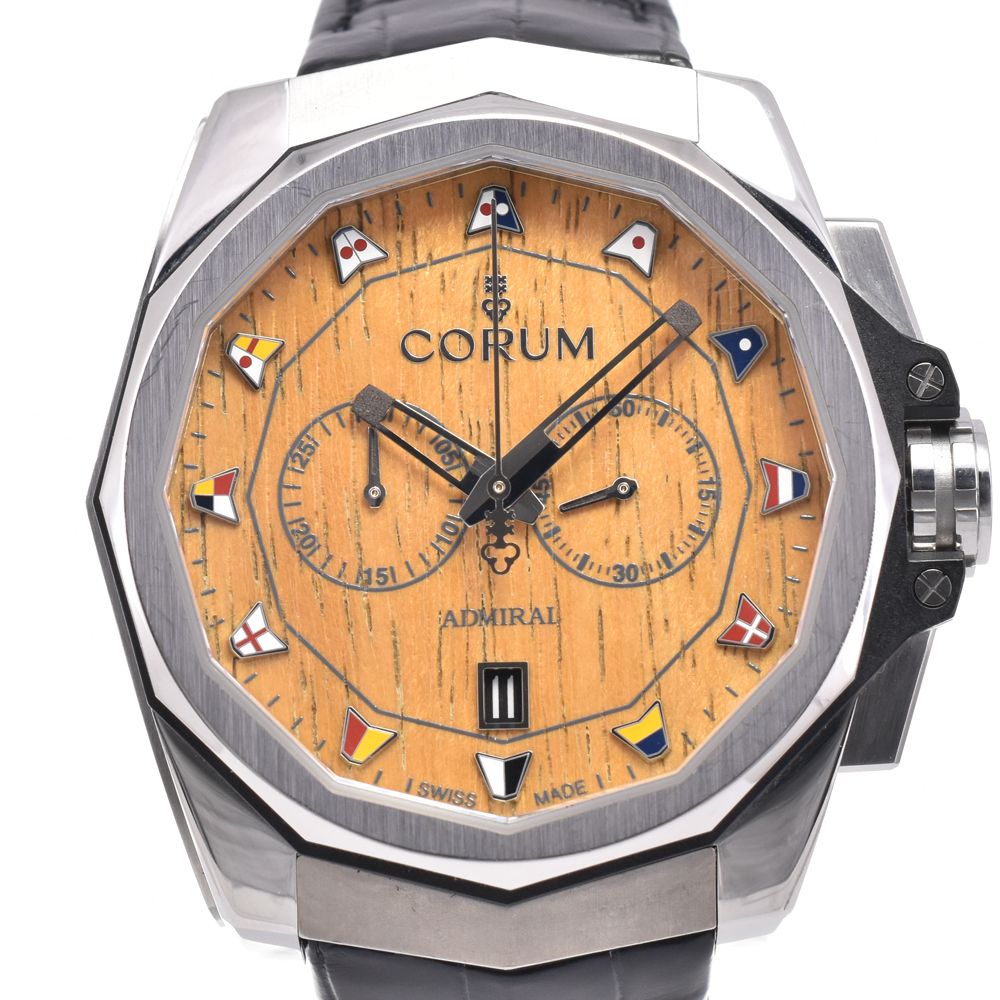 コルム CORUM 116.101.20/F249AW02 アドミラルズカップ ウッド 自動巻き メンズ 美品 箱・保証書付き 腕時計 G#147267
