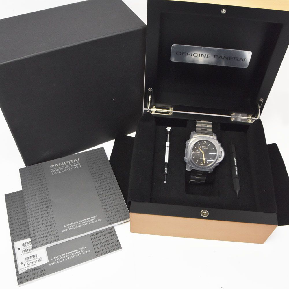 パネライ PANERAI PAM00352 ルミノール マリーナ スモールセコンド ブラウン 自動巻き メンズ 良品 箱・保証書付き 腕時計 G#147366
