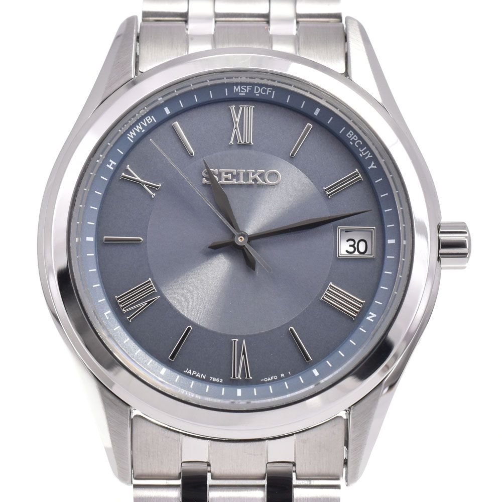 セイコー SEIKO SBTM359 セイコーセレクション ブルーグレー ソーラー電波 メンズ 美品 箱・保証書付き 腕時計 G#147142