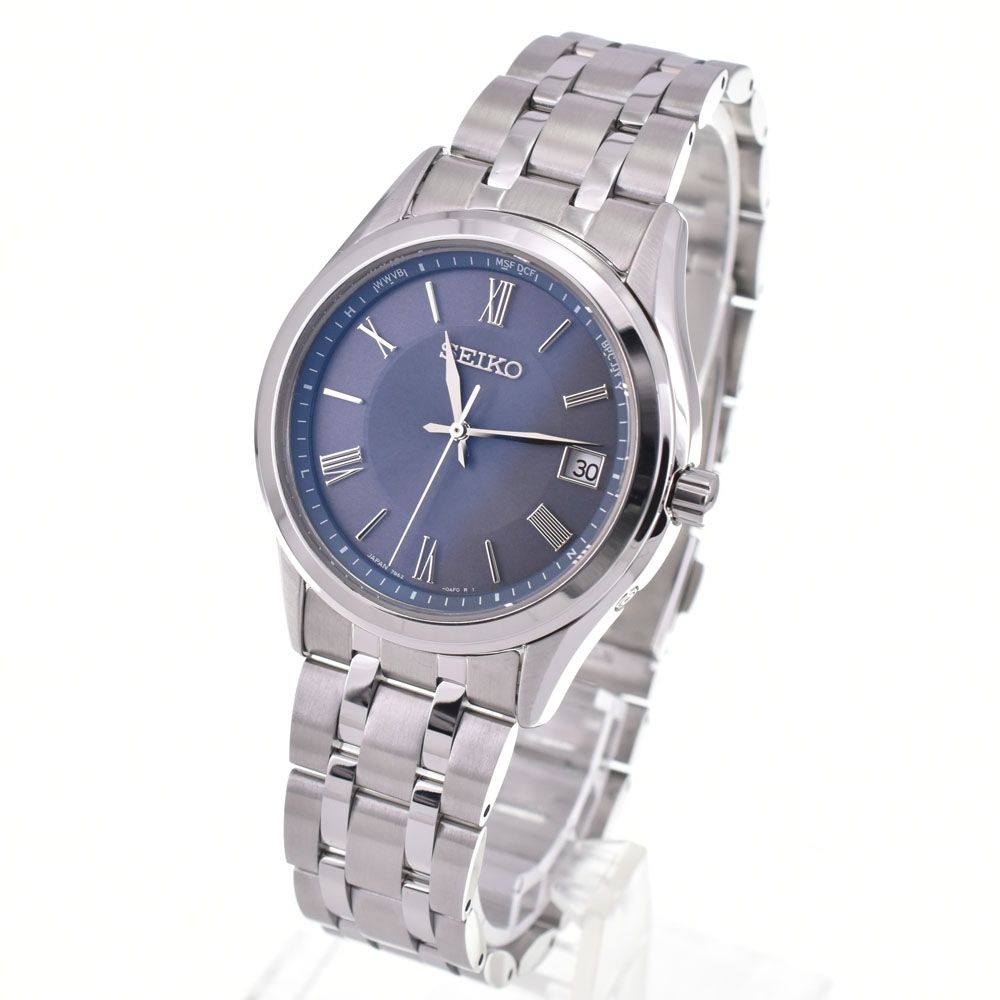 セイコー SEIKO SBTM359 セイコーセレクション ブルーグレー ソーラー電波 メンズ 美品 箱・保証書付き 腕時計 G#147142