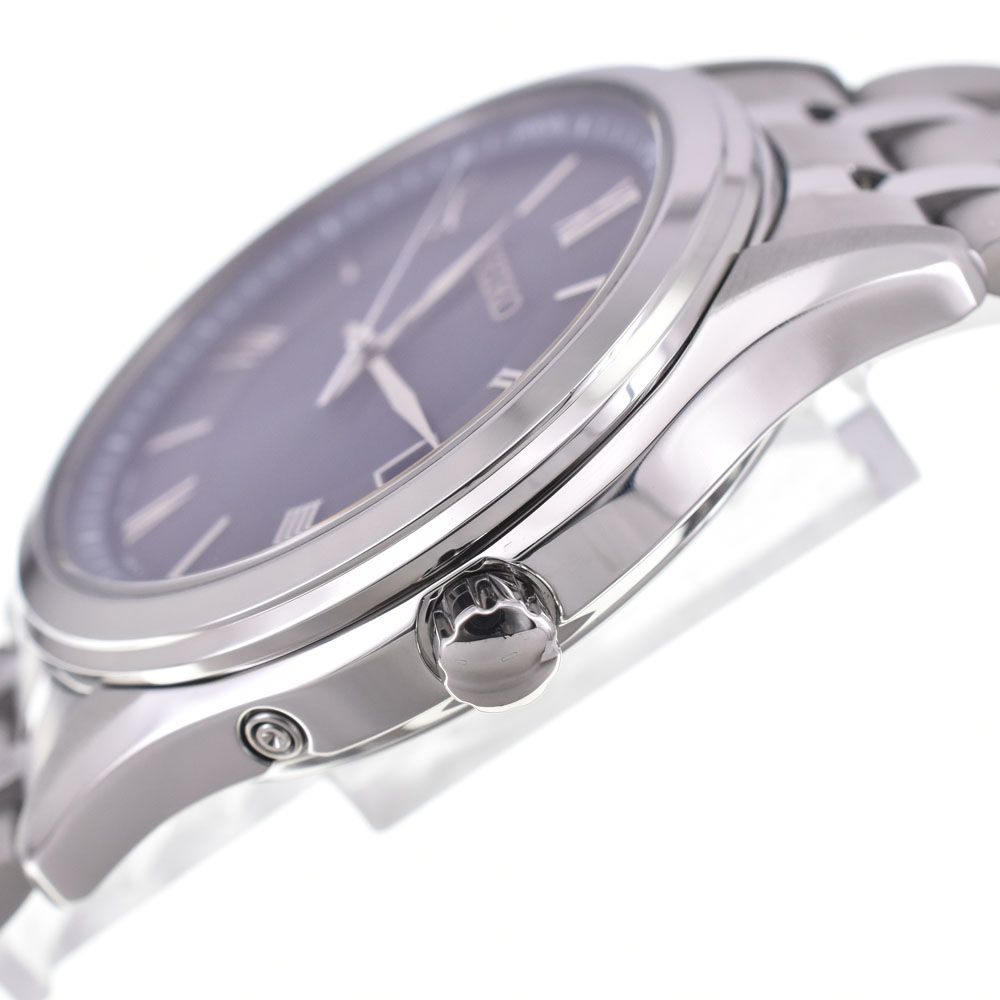 セイコー SEIKO SBTM359 セイコーセレクション ブルーグレー ソーラー電波 メンズ 美品 箱・保証書付き 腕時計 G#147142