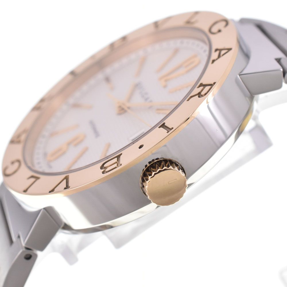 ブルガリ BVLGARI BB38WSGD AUTO/N ブルガリブルガリ SS/K18YG シルバー 自動巻き メンズ 良品 箱・保証書付き 腕時計 G#147311