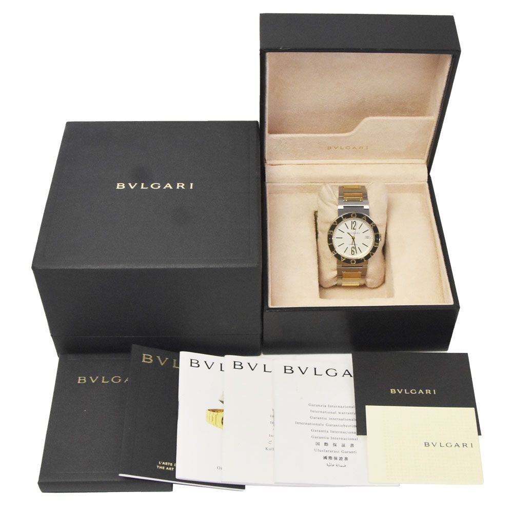 ブルガリ BVLGARI BB38WSGD AUTO/N ブルガリブルガリ SS/K18YG シルバー 自動巻き メンズ 良品 箱・保証書付き 腕時計 G#147311