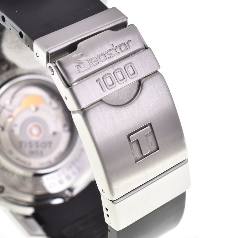 ティソ TISSOT A464/564 シースター1000 デイト ブラック 自動巻き メンズ 美品 箱付き 腕時計 G#146996 ティソ TISSOT A464/564 シースター1000 デイト ブラック 自動巻き メンズ 美品 箱付き 腕時計 G#146996