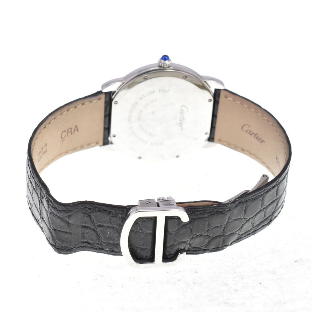 カルティエ CARTIER W6700255 ロンドソロLM デイト シルバー クォーツ メンズ 美品 腕時計 G#147189