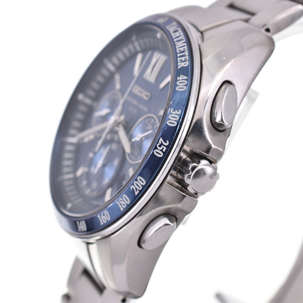 セイコー SEIKO 8B82-0AL0 ブライツ クロノグラフ ブルー ソーラー電波 メンズ 箱・保証書付き 腕時計 G#146761 セイコー SEIKO 8B82-0AL0 ブライツ クロノグラフ ブルー ソーラー電波 メンズ 箱・保証書付き 腕時計 G#146761
