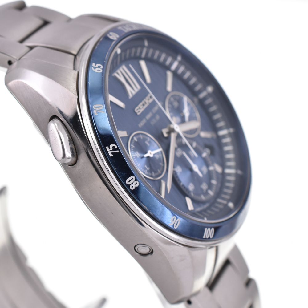 セイコー SEIKO 8B82-0AL0 ブライツ クロノグラフ ブルー ソーラー電波 メンズ 箱・保証書付き 腕時計 G#146761 セイコー SEIKO 8B82-0AL0 ブライツ クロノグラフ ブルー ソーラー電波 メンズ 箱・保証書付き 腕時計 G#146761
